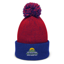 Load image into Gallery viewer, The Mountains Are Calling Pom-Pom Beanie