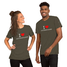 Load image into Gallery viewer, I Heart Documentaries Short-Sleeve Unisex T-Shirt Dark