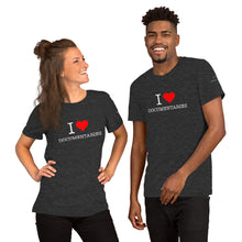 Load image into Gallery viewer, I Heart Documentaries Short-Sleeve Unisex T-Shirt Dark