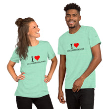 Load image into Gallery viewer, I Heart Documentaries Short-Sleeve Unisex T-Shirt Light