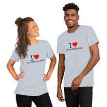 Load image into Gallery viewer, I Heart Documentaries Short-Sleeve Unisex T-Shirt Light