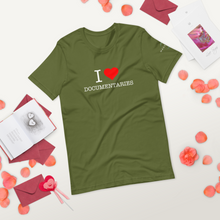 Load image into Gallery viewer, I Heart Documentaries Short-Sleeve Unisex T-Shirt Dark