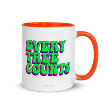 Load image into Gallery viewer, Retro Every Tree Counts Mug with Color Inside