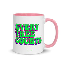 Load image into Gallery viewer, Retro Every Tree Counts Mug with Color Inside