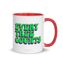 Load image into Gallery viewer, Retro Every Tree Counts Mug with Color Inside