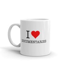 Load image into Gallery viewer, I Heart Documentaries White Glossy Mug