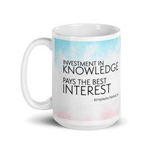 Load image into Gallery viewer, Investment in Knowledge White glossy mug
