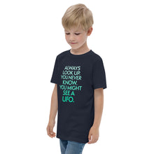 Load image into Gallery viewer, Youth Always Look Up jersey t-shirt
