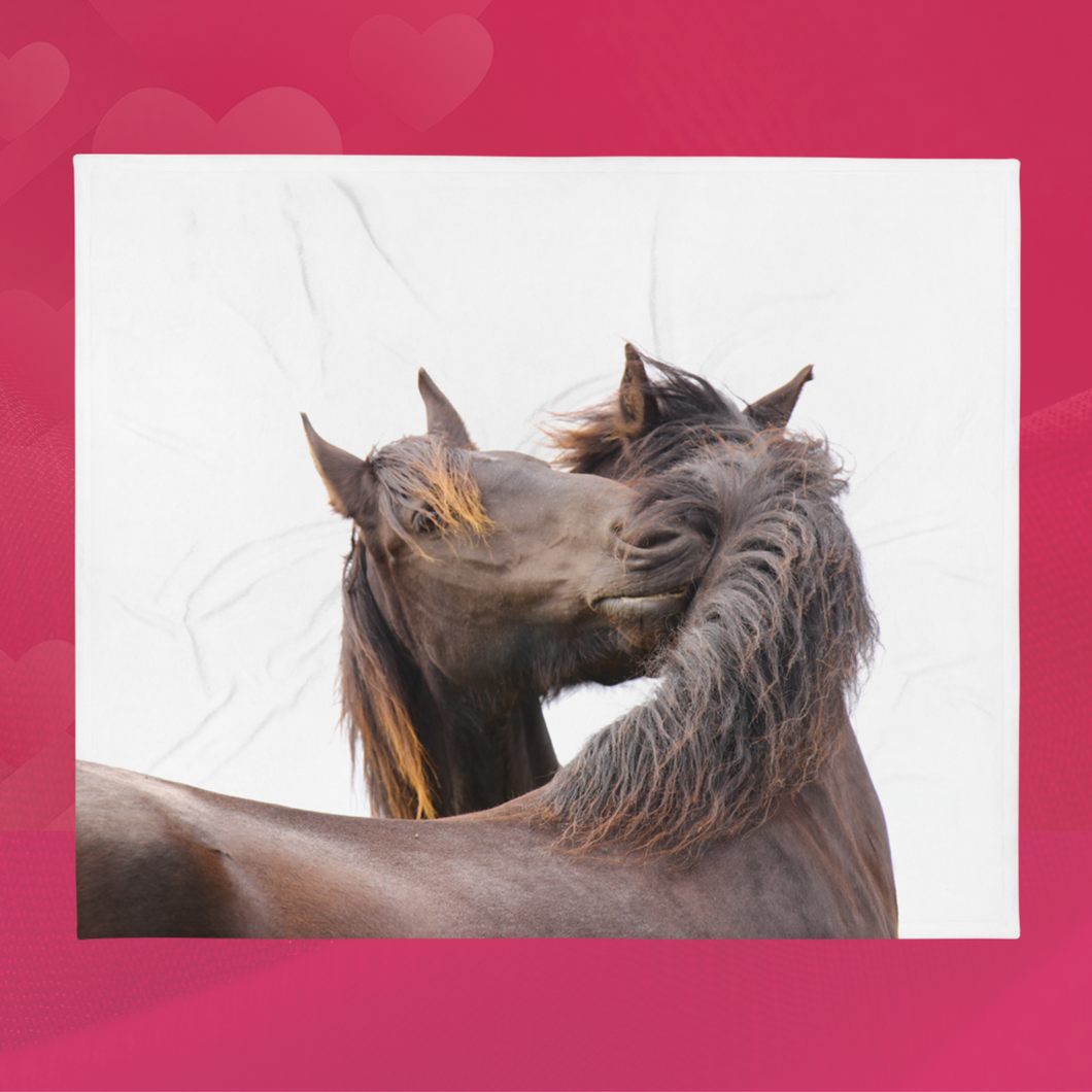 Horses in Love Throw Blanket