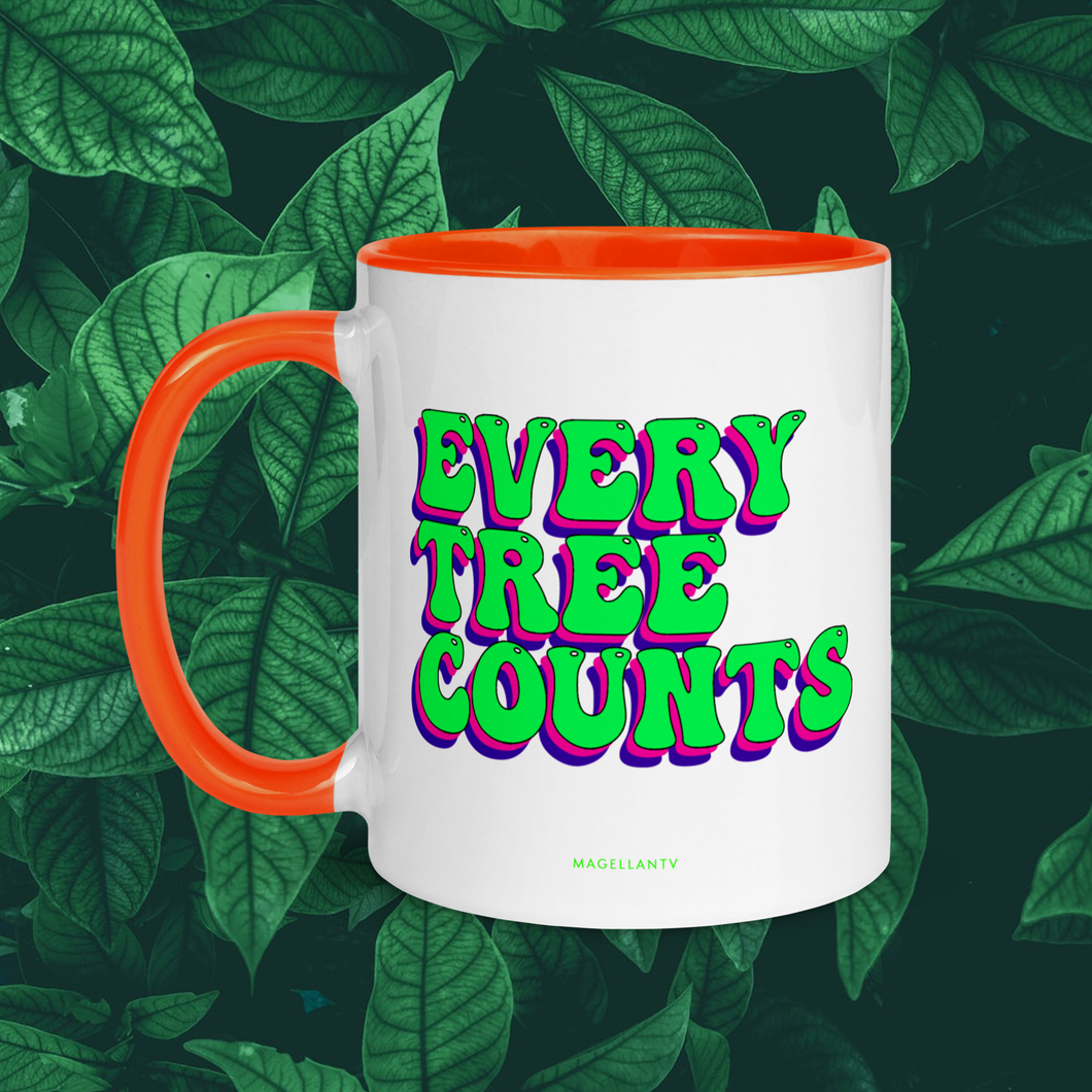 Retro Every Tree Counts Mug with Color Inside