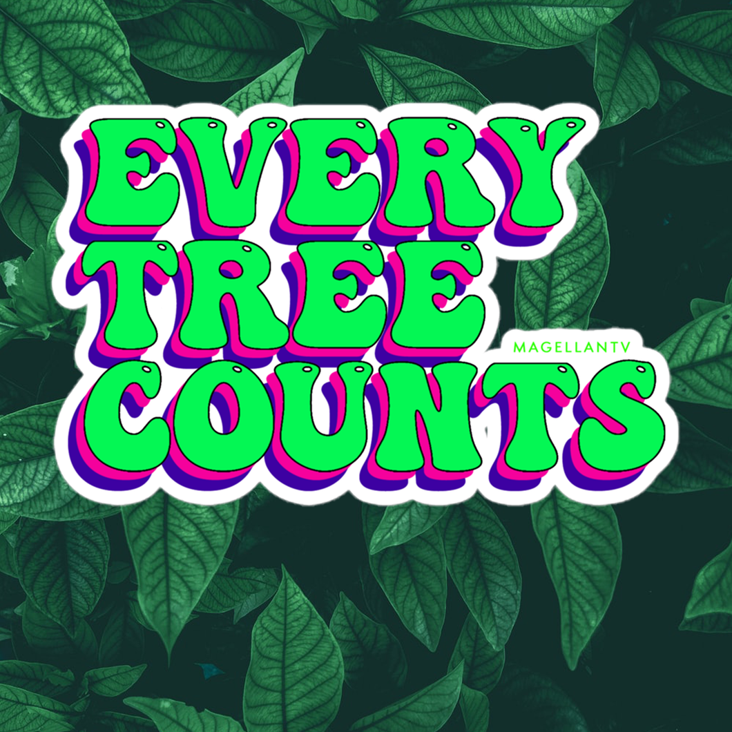 Retro Every Tree Counts Bubble-free Stickers