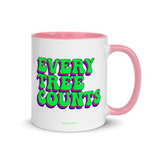 Load image into Gallery viewer, Retro Every Tree Counts Mug with Color Inside
