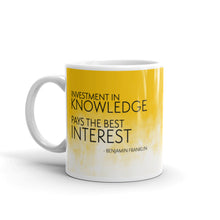 Load image into Gallery viewer, Investment in Knowledge Yellow glossy mug
